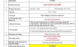 ĐƠN GIA CÔNG CƠ KHÍ OSAKA