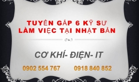 TUYỂN KỸ SƯ ĐIỆN, CƠ KHÍ, IT LÀM VIỆC TẠI NHẬT