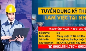 TUYỂN DỤNG KỸ THUẬT VIÊN LÀM VIỆC TẠI NHẬT BẢN