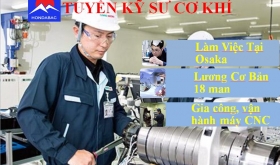 TUYỂN 2 NAM KỸ SƯ CƠ KHÍ LÀM VIỆC TAI OSAKA