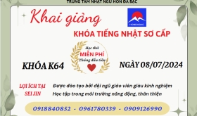 CHIÊU SINH HỌC VIÊN KHAI GIẢNG KHÓA HỌC TIẾNG NHẬT 08/07/2024 KHÓA K64